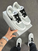 Nike Air Force 1 x Branco/Cinza/Preto